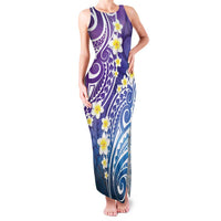 Plumeria With Galaxy Polynesian Tattoo Pattern Family Matching Tank Maxi Dress and Hawaiian Shirt LT05 Mom's Dress Galaxy - Polynesian Pride