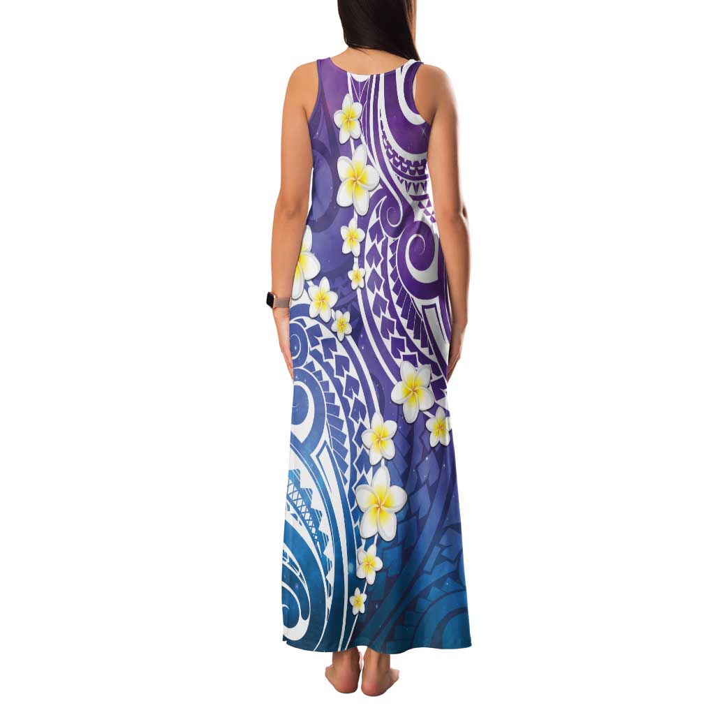 Plumeria With Galaxy Polynesian Tattoo Pattern Family Matching Tank Maxi Dress and Hawaiian Shirt LT05 - Polynesian Pride
