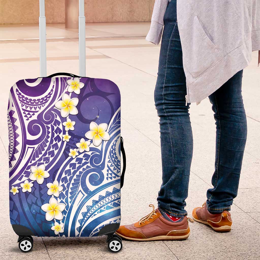 Plumeria With Galaxy Polynesian Tattoo Pattern Luggage Cover LT05 Galaxy - Polynesian Pride