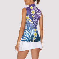 Plumeria With Galaxy Polynesian Tattoo Pattern Women Sleeveless Polo Shirt LT05 - Polynesian Pride