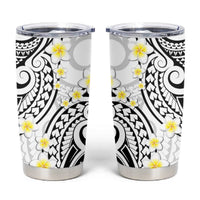 Plumeria With White Polynesian Tattoo Pattern Tumbler Cup