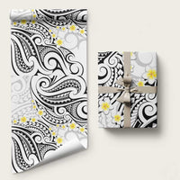 Plumeria With White Polynesian Tattoo Pattern Wrapping Paper - Polynesian Pride
