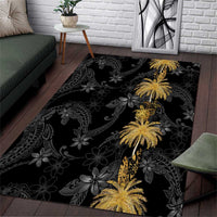 Hawaiian Honu And Surfboards Area Rug Gold Style - Polynesian Pride