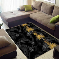 Hawaiian Honu And Surfboards Area Rug Gold Style - Polynesian Pride
