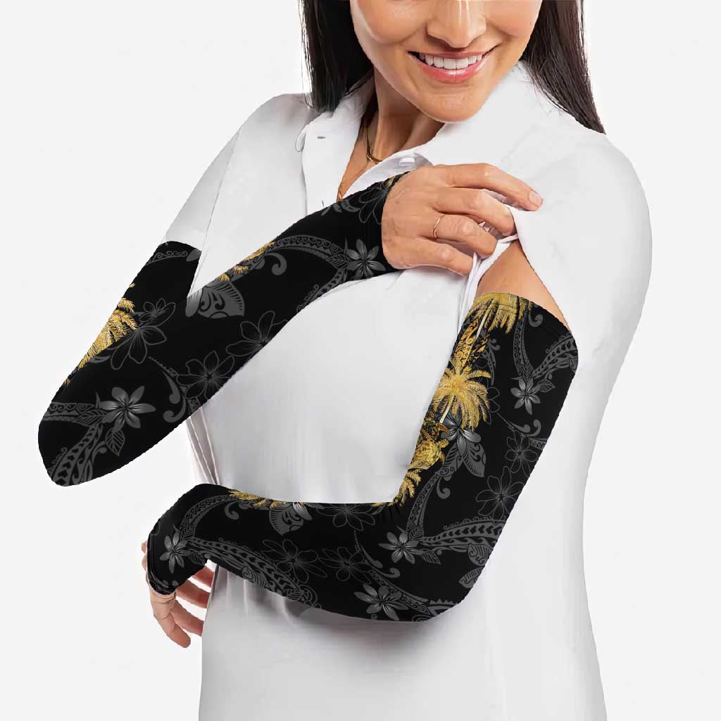 Hawaiian Honu And Surfboards Arm Sleeves Gold Style - Polynesian Pride