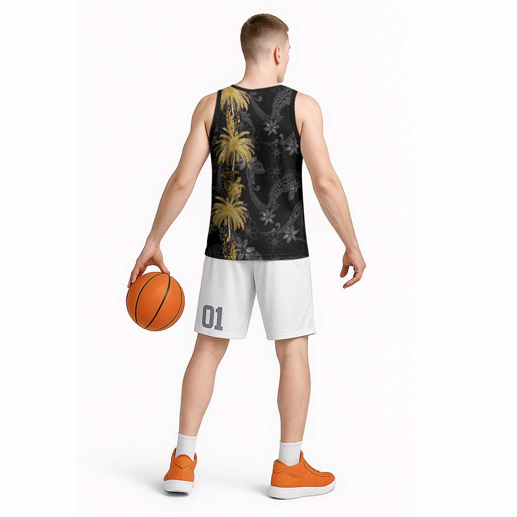 Hawaiian Honu And Surfboards Basketball Jersey Gold Style LT05 - Polynesian Pride
