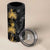 Hawaiian Honu And Surfboards 4 in 1 Can Cooler Tumbler Gold Style - Polynesian Pride