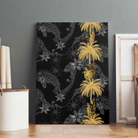 Hawaiian Honu And Surfboards Canvas Wall Art Gold Style - Polynesian Pride