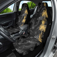 Hawaiian Honu And Surfboards Car Seat Cover Gold Style - Polynesian Pride