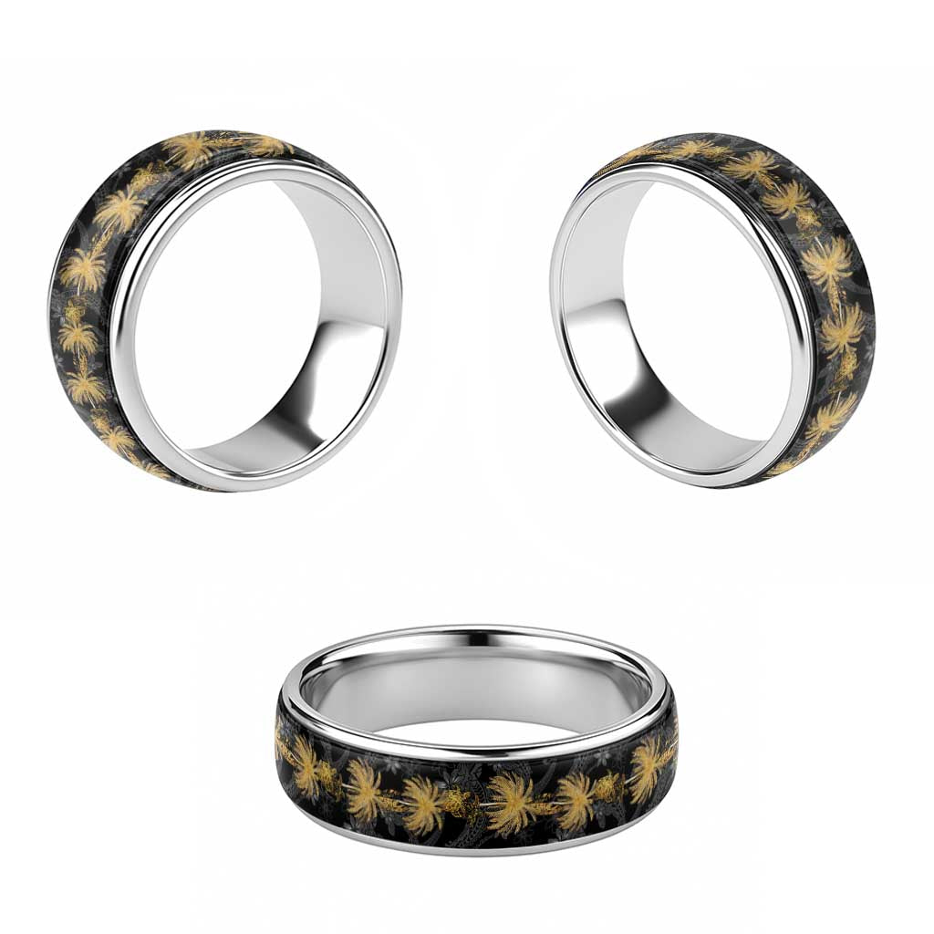 Hawaiian Honu And Surfboards Classic Ring Gold Style - Polynesian Pride