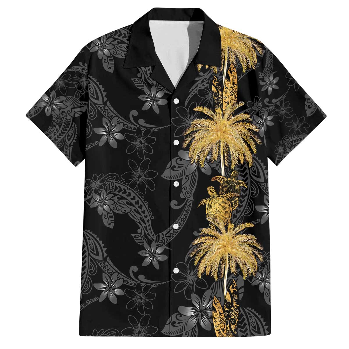 Hawaiian Honu And Surfboards Family Matching Off The Shoulder Long Sleeve Dress and Hawaiian Shirt Gold Style - Polynesian Pride