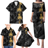 Hawaiian Honu And Surfboards Family Matching Puletasi and Hawaiian Shirt Gold Style - Polynesian Pride