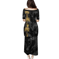 Hawaiian Honu And Surfboards Family Matching Puletasi and Hawaiian Shirt Gold Style - Polynesian Pride