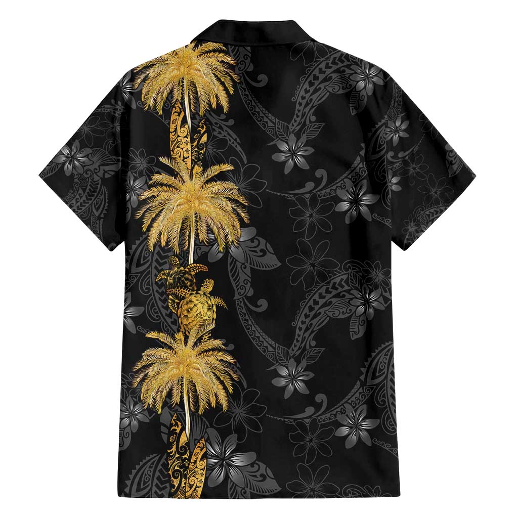 Hawaiian Honu And Surfboards Family Matching Tank Maxi Dress and Hawaiian Shirt Gold Style - Polynesian Pride