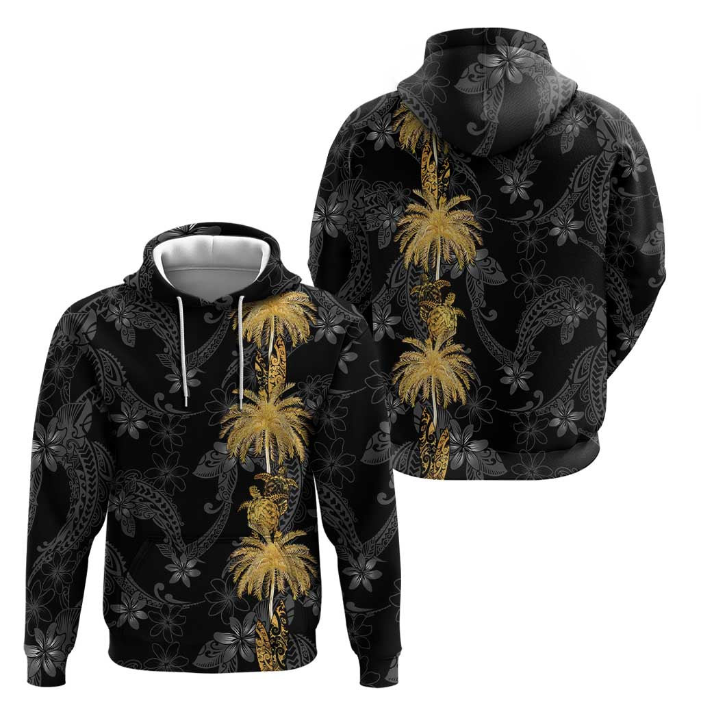 Hawaiian Honu And Surfboards Hoodie Gold Style - Polynesian Pride