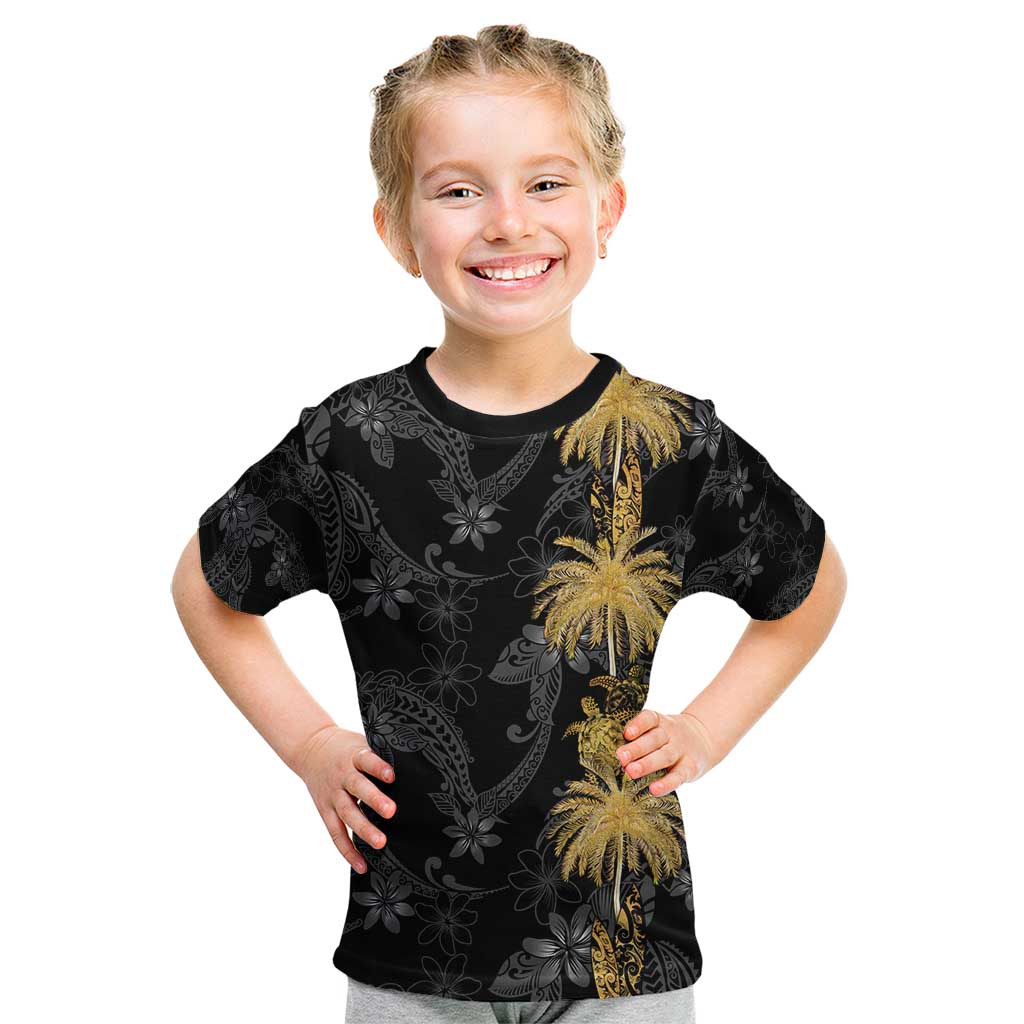 Hawaiian Honu And Surfboards Kid T Shirt Gold Style - Polynesian Pride