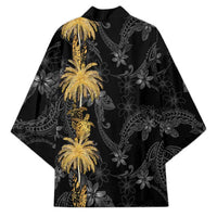 Hawaiian Honu And Surfboards Kimono Gold Style - Polynesian Pride