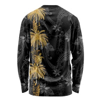 Hawaiian Honu And Surfboards Long Sleeve Shirt Gold Style - Polynesian Pride