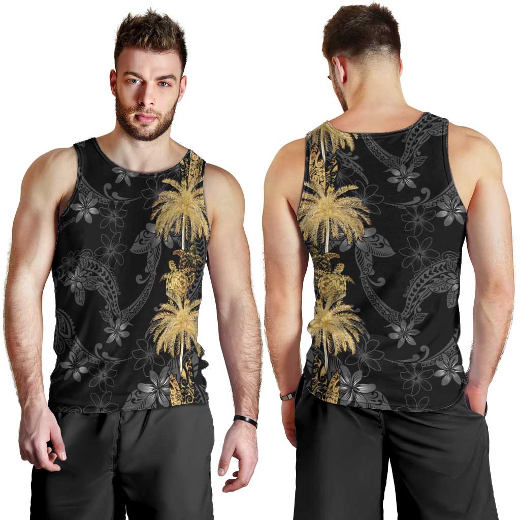 Hawaiian Honu And Surfboards Men Tank Top Gold Style - Polynesian Pride