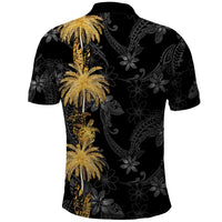 Hawaiian Honu And Surfboards Polo Shirt Gold Style - Polynesian Pride