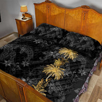 Hawaiian Honu And Surfboards Quilt Bed Set Gold Style - Polynesian Pride