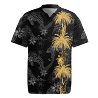 Hawaiian Honu And Surfboards Rugby Jersey Gold Style - Polynesian Pride