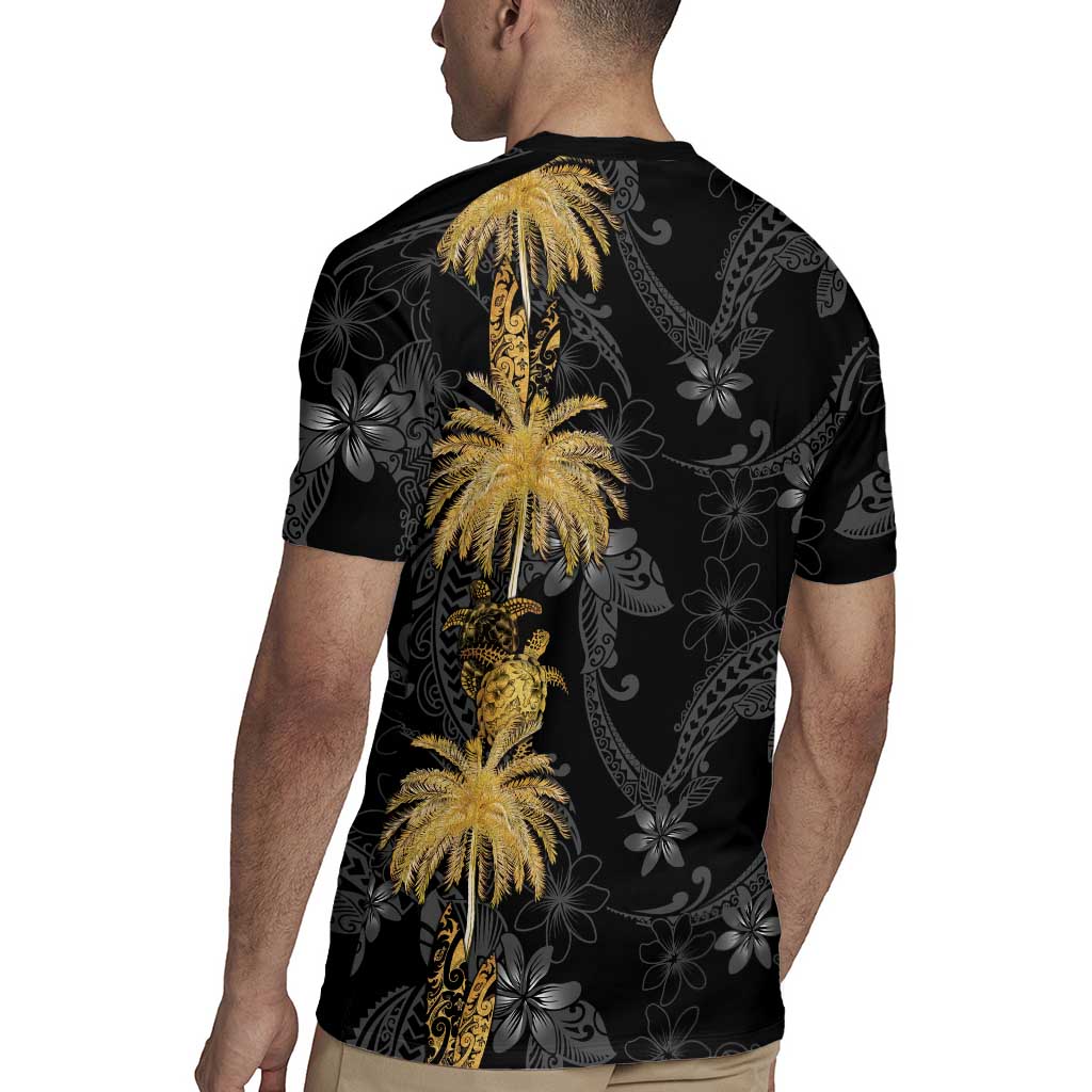 Hawaiian Honu And Surfboards Rugby Jersey Gold Style - Polynesian Pride