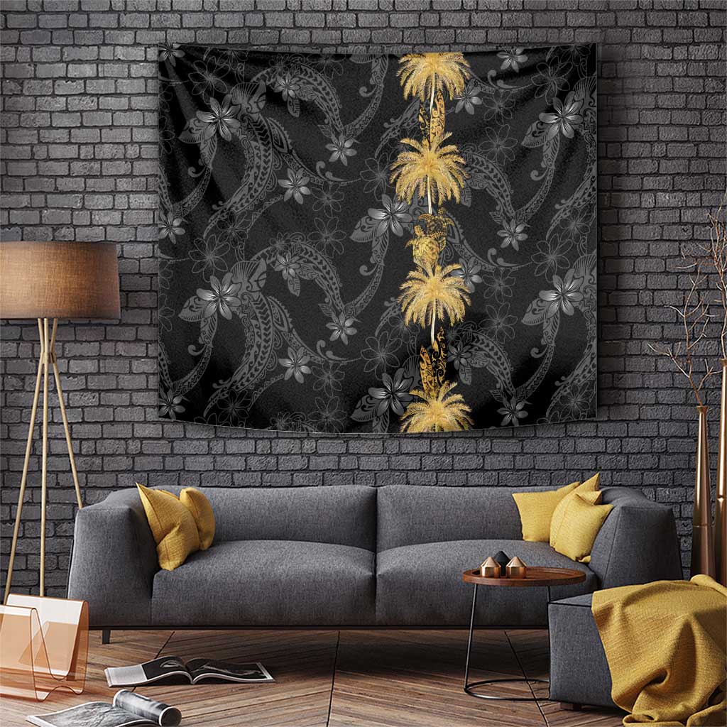 Hawaiian Honu And Surfboards Tapestry Gold Style - Polynesian Pride