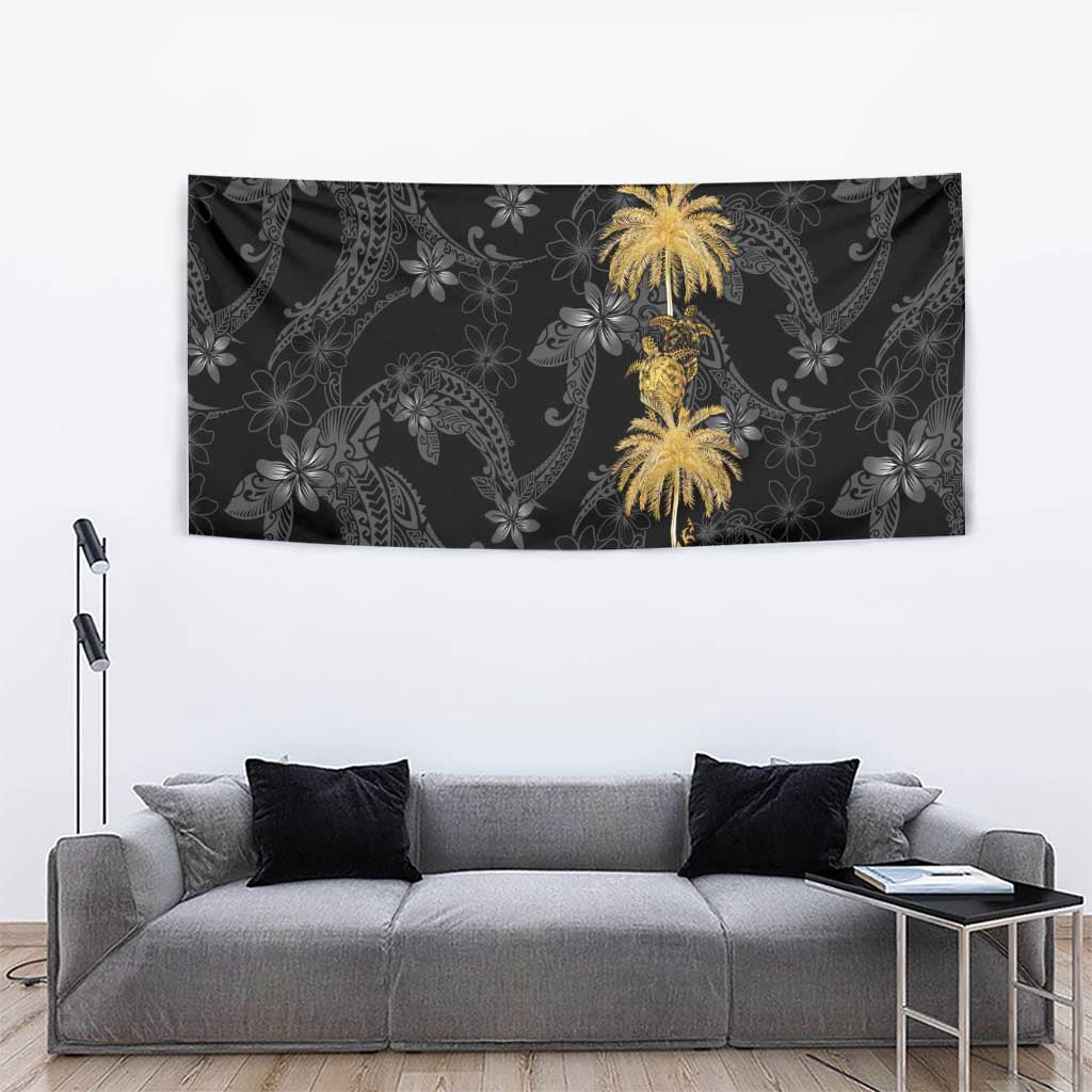 Hawaiian Honu And Surfboards Tapestry Gold Style - Polynesian Pride