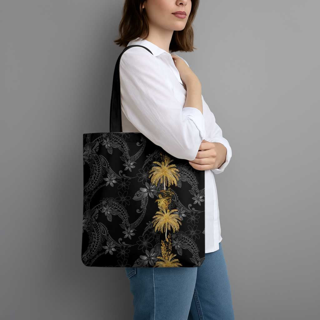 Hawaiian Honu And Surfboards Tote Bag Gold Style - Polynesian Pride