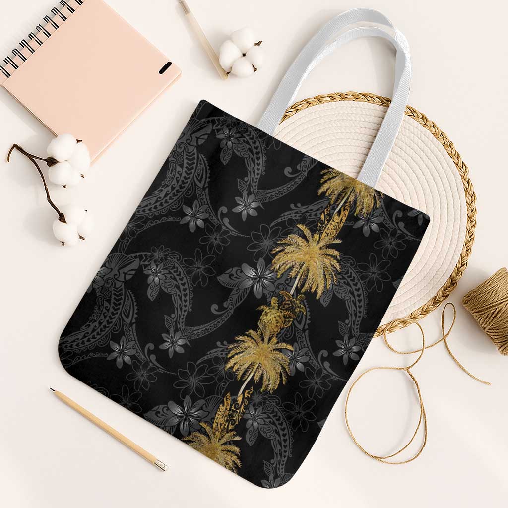 Hawaiian Honu And Surfboards Tote Bag Gold Style - Polynesian Pride