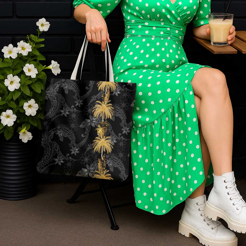 Hawaiian Honu And Surfboards Tote Bag Gold Style - Polynesian Pride