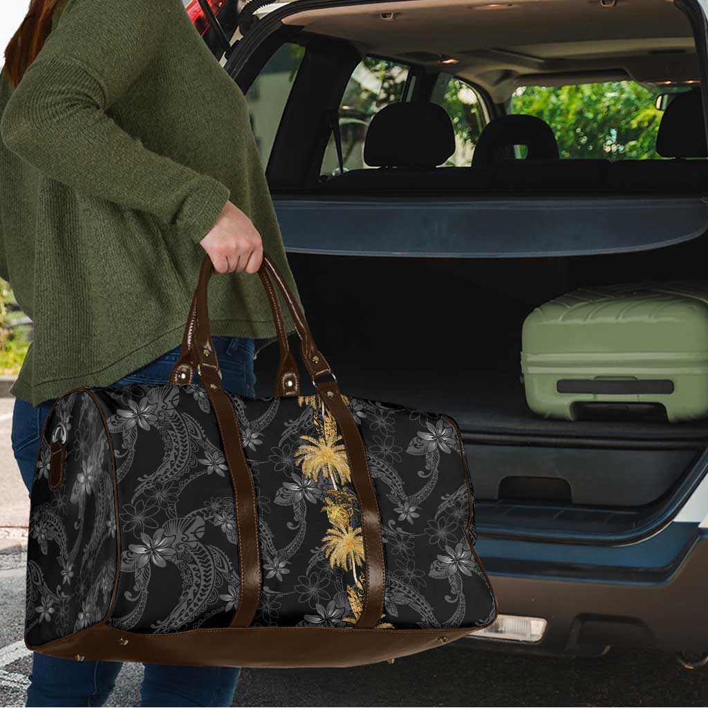 Hawaiian Honu And Surfboards Travel Bag Gold Style - Polynesian Pride