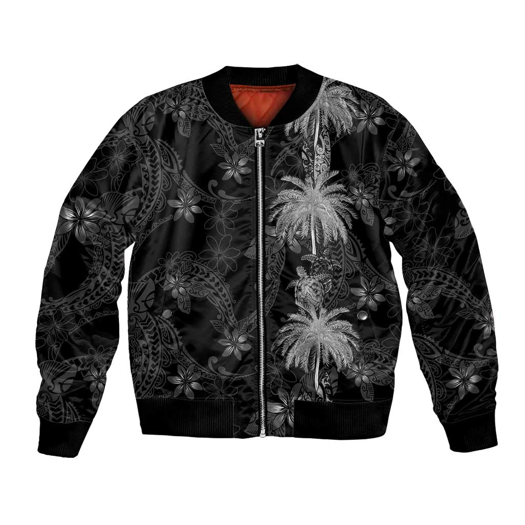 Hawaiian Honu And Surfboards Bomber Jacket Silver Style - Polynesian Pride