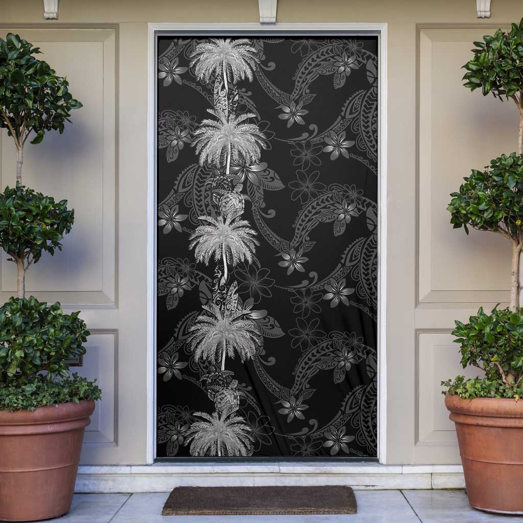 Hawaiian Honu And Surfboards Door Cover Silver Style - Polynesian Pride