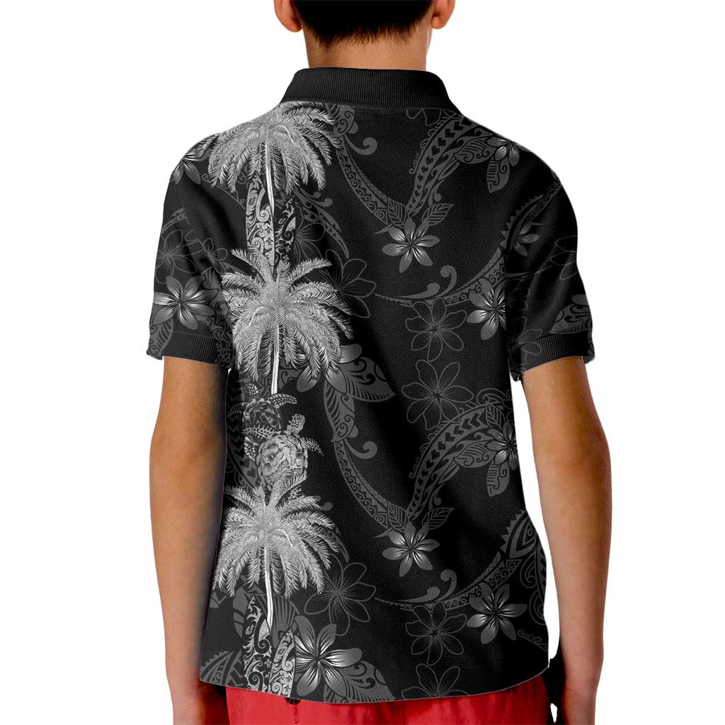 Hawaiian Honu And Surfboards Kid Polo Shirt Silver Style - Polynesian Pride