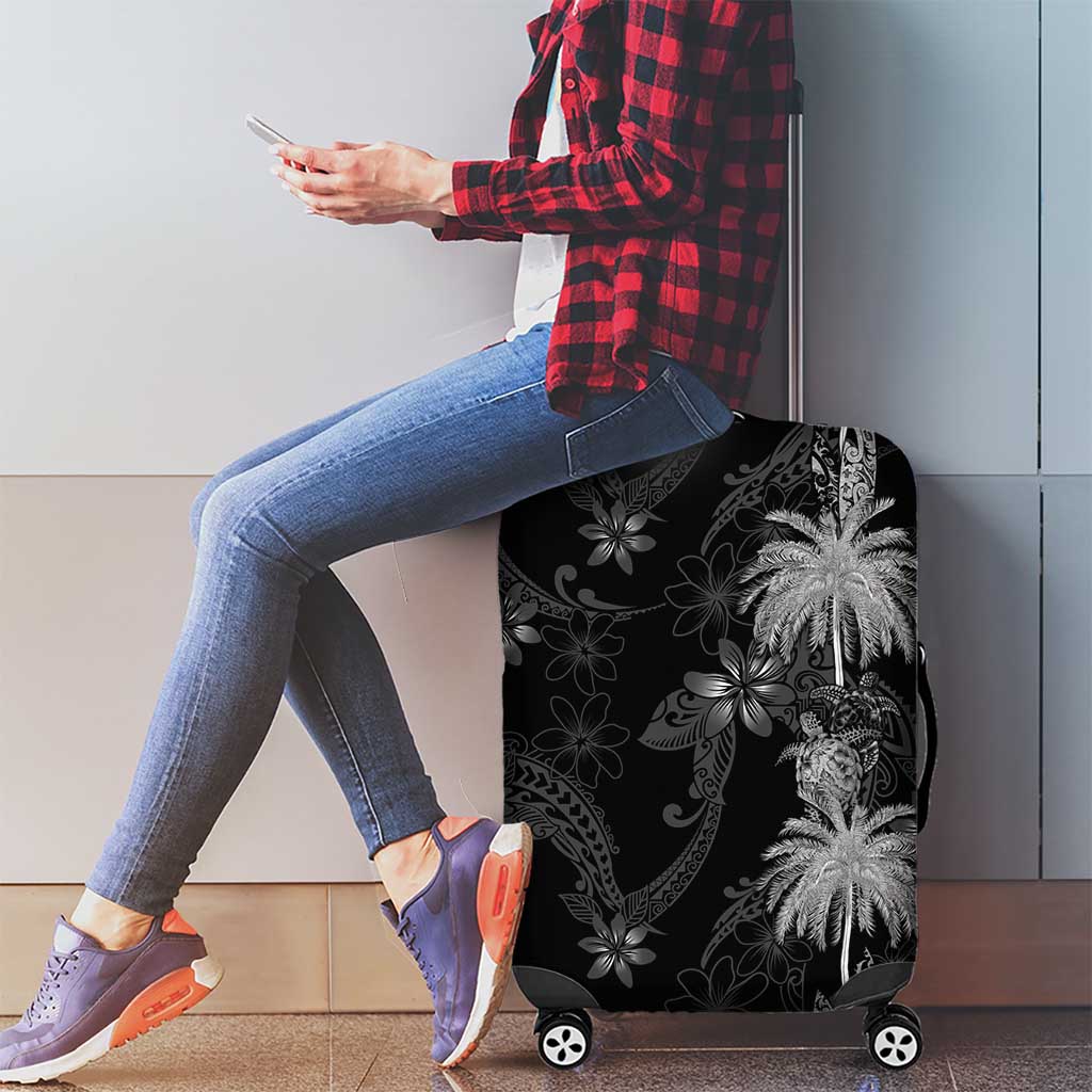 Hawaiian Honu And Surfboards Luggage Cover Silver Style - Polynesian Pride