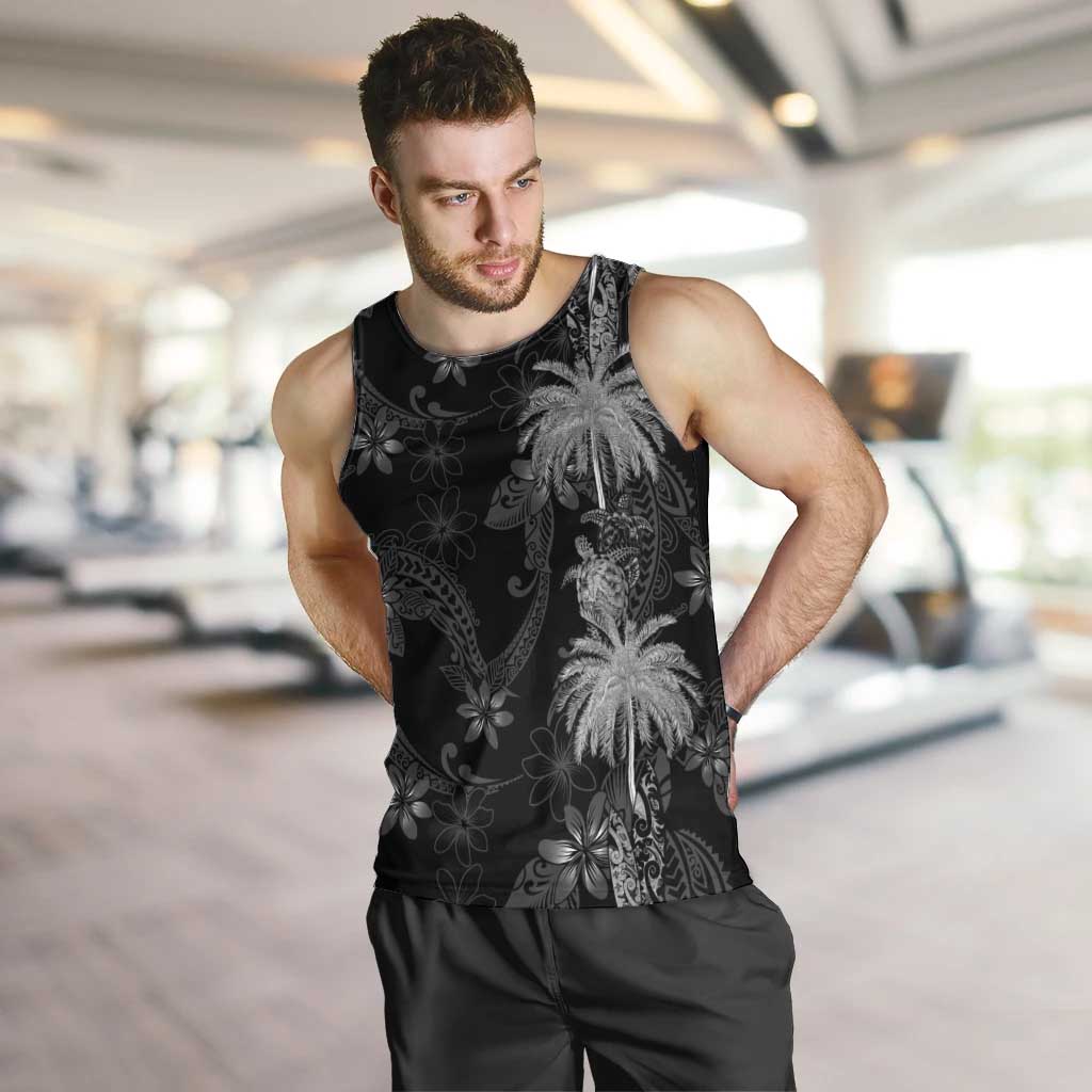 Hawaiian Honu And Surfboards Men Tank Top Silver Style - Polynesian Pride