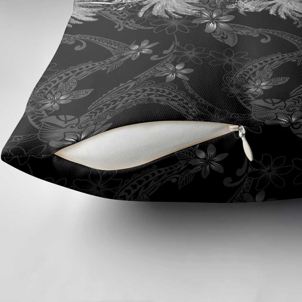 Hawaiian Honu And Surfboards Pillow Cover Silver Style - Polynesian Pride