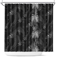 Hawaiian Honu And Surfboards Shower Curtain Silver Style - Polynesian Pride