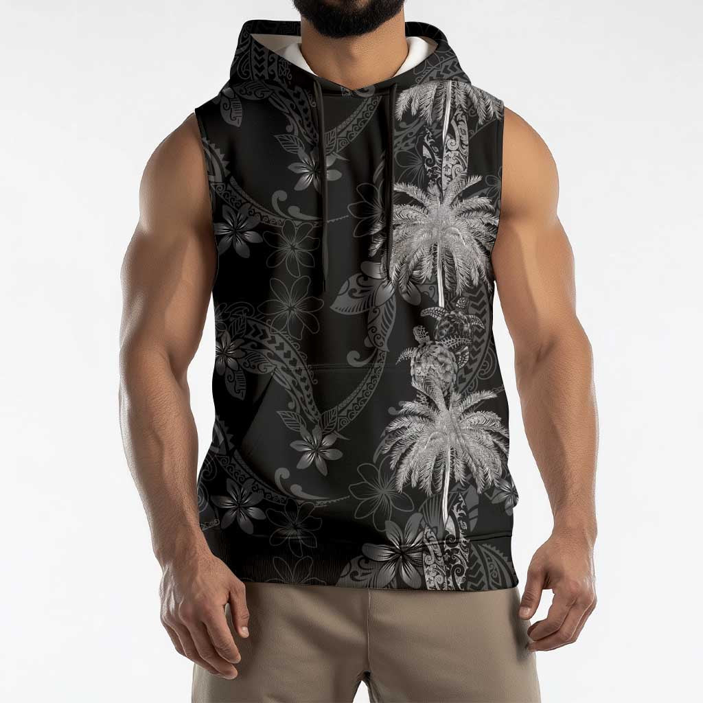 Hawaiian Honu And Surfboards Sleeveless Hoodie Silver Style LT05 - Polynesian Pride