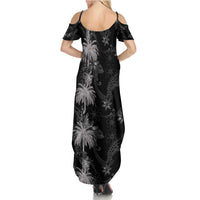 Hawaiian Honu And Surfboards Summer Maxi Dress Silver Style - Polynesian Pride