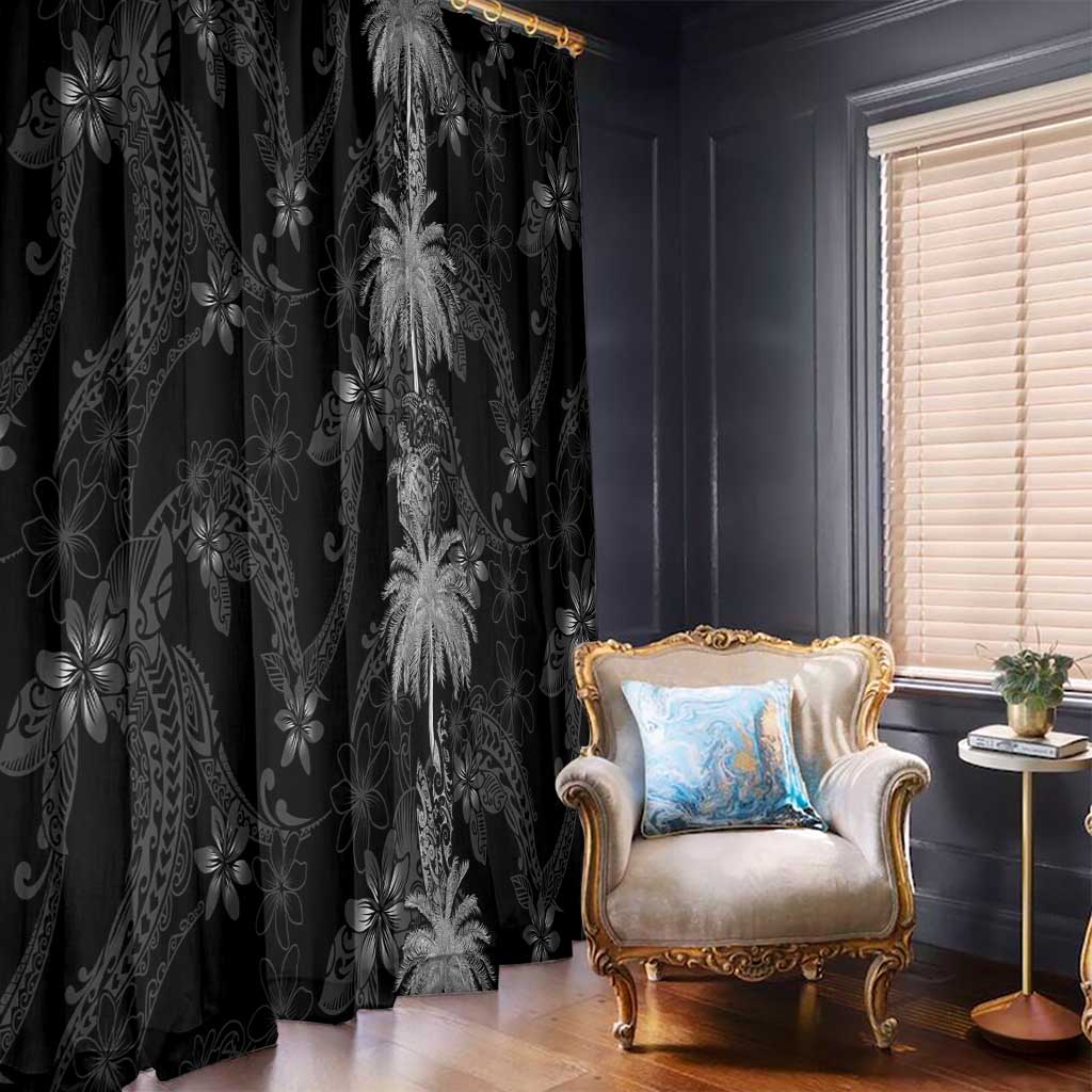 Hawaiian Honu And Surfboards Window Curtain Silver Style - Polynesian Pride