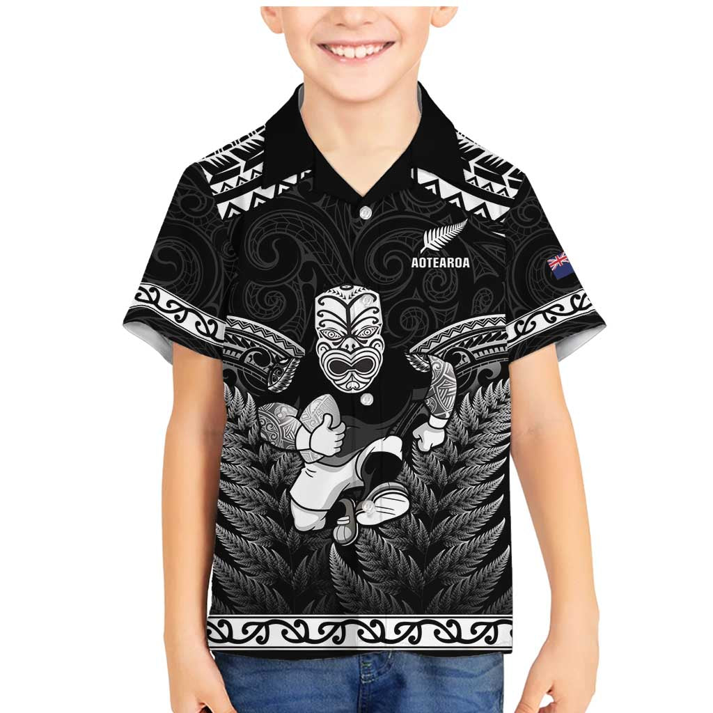 Custom New Zealand Maori Tiki Rugby Family Matching Mermaid Dress and Hawaiian Shirt Go Aotearoa Maori Pattern