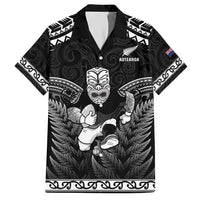 Custom New Zealand Maori Tiki Rugby Family Matching Short Sleeve Bodycon Dress and Hawaiian Shirt Go Aotearoa Maori Pattern