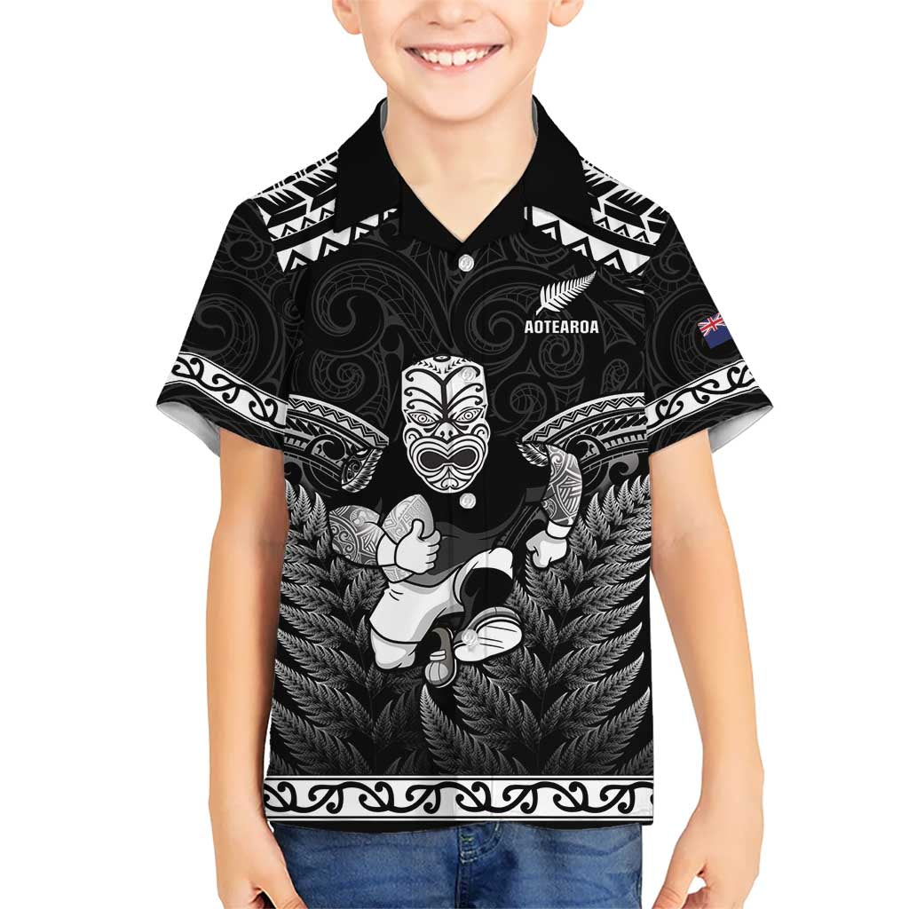 Custom New Zealand Maori Tiki Rugby Hawaiian Shirt Go Aotearoa Maori Pattern