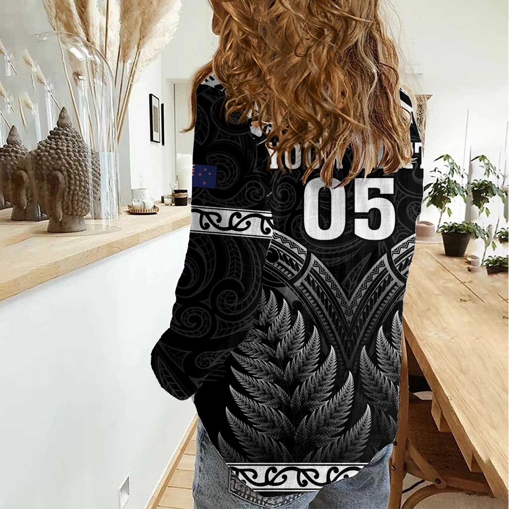 Custom New Zealand Maori Tiki Rugby Women Casual Shirt Go Aotearoa Maori Pattern LT05 - Polynesian Pride