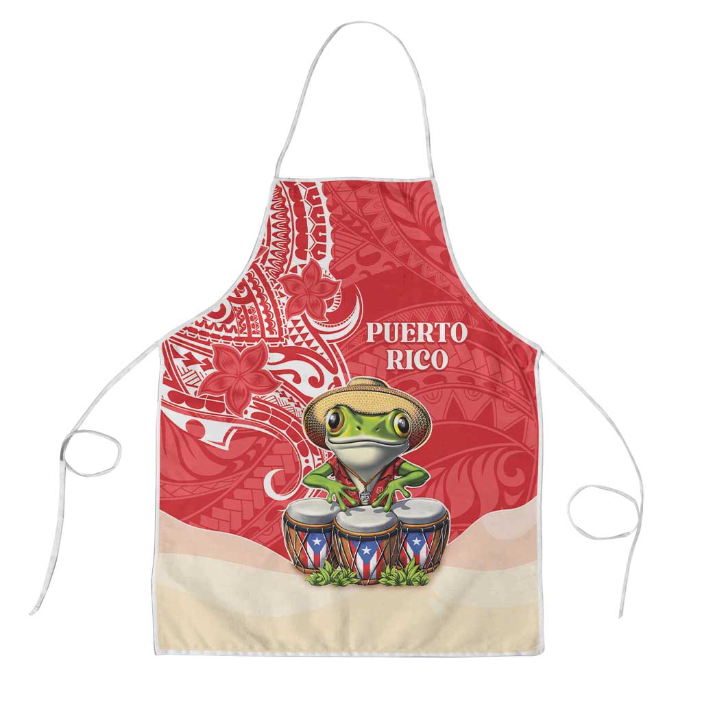 Puerto Rico Apron Coqui Frog With Polynesian Pattern - Polynesian Pride