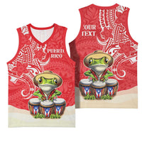 Personalized Puerto Rico Basketball Jersey Coqui Frog With Polynesian Pattern - Polynesian Pride