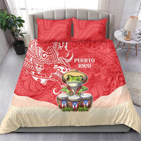 Puerto Rico Bedding Set Coqui Frog With Polynesian Pattern - Polynesian Pride